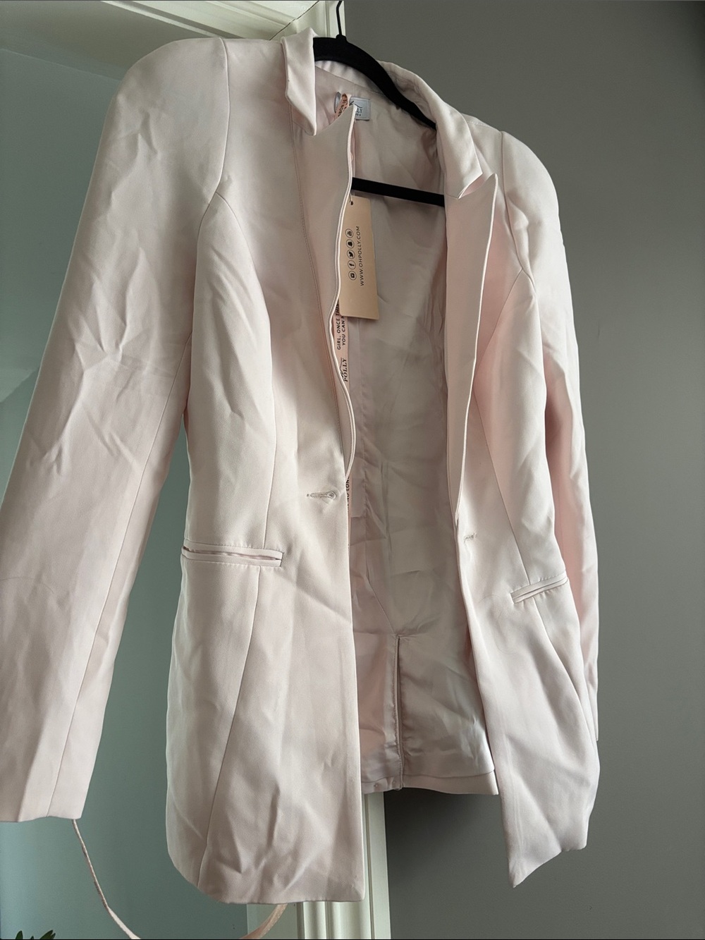 Oh Polly Pale Pink Tailored Blazer